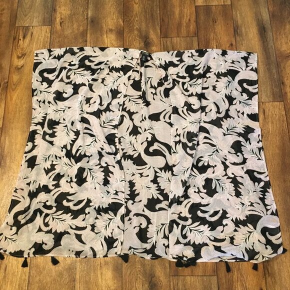 Willi‎ Smith Women Cover Up Paisley Vest With Tassel Edge 1X - Picture 1 of 4